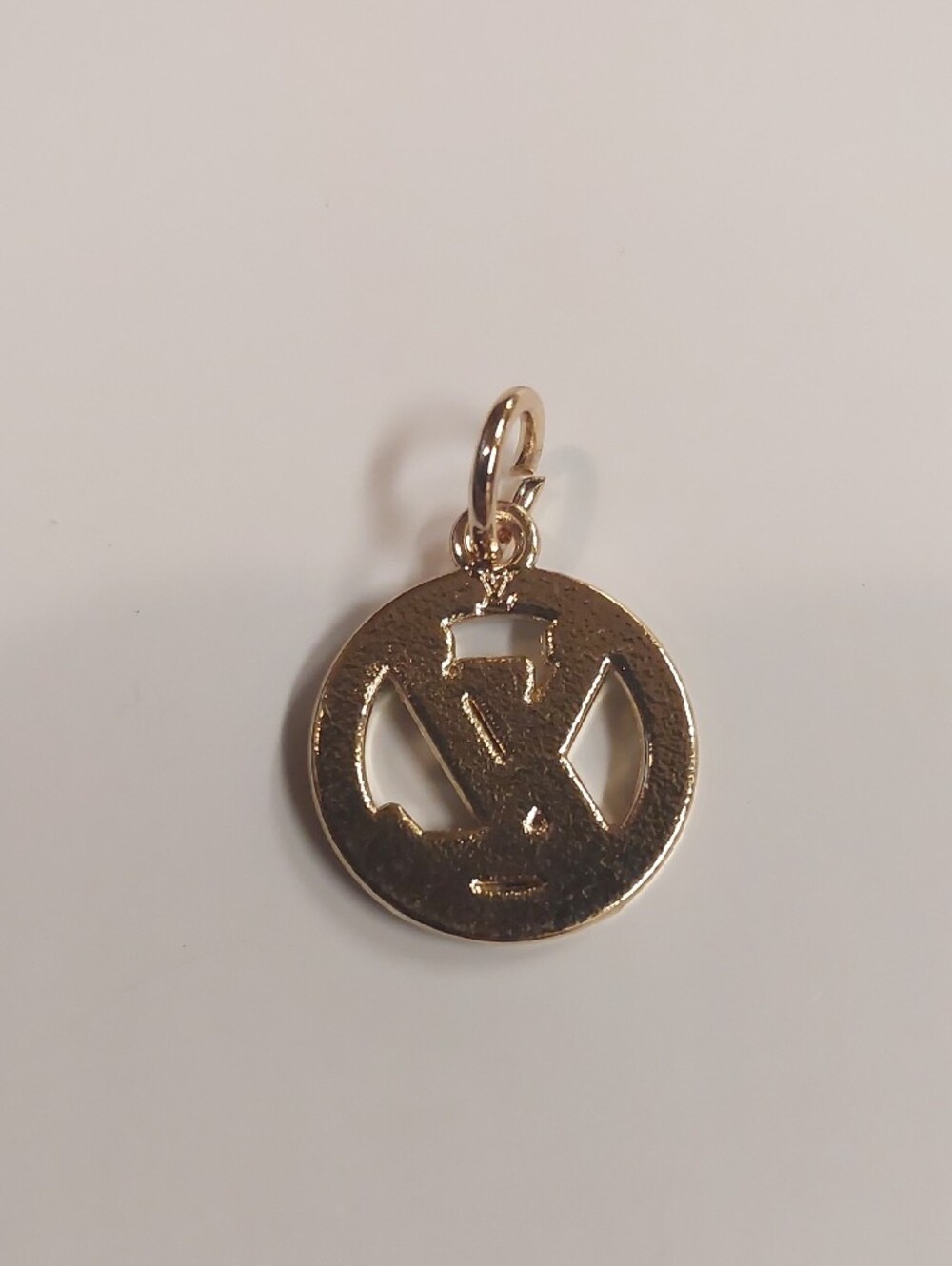 LV Gold & Black Crystal Round Mini Charm Pendant - Picture 2 of 2